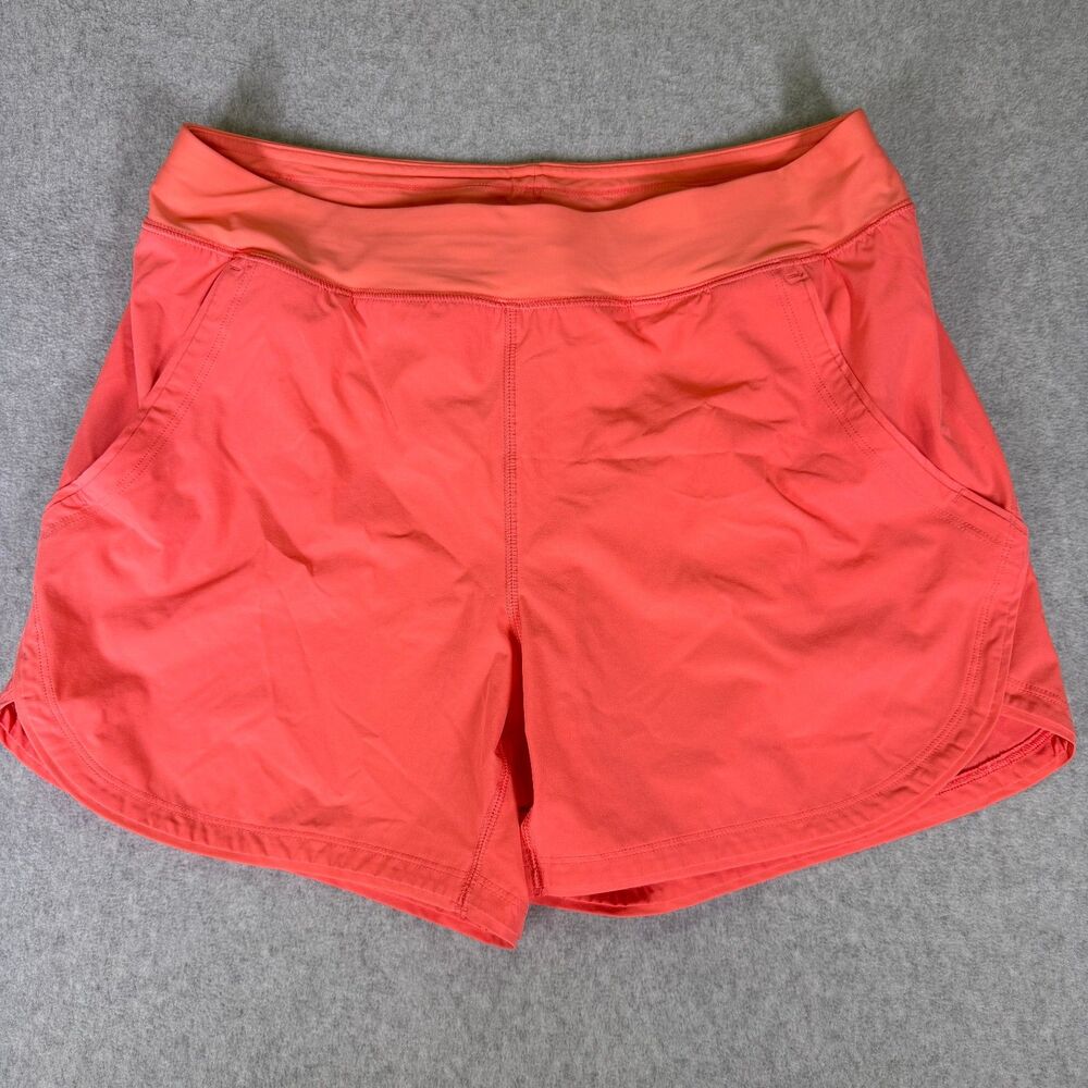 Lands' End Womens Size 14 Coral Athletic Running Shorts Lined Pockets